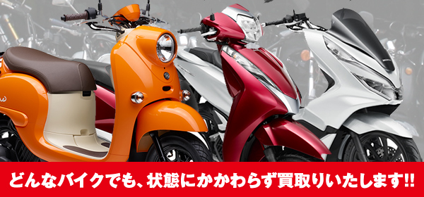 どんなバイクでも、状態にかかわらず買取りいたします!!